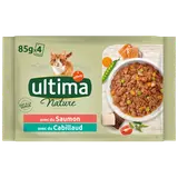 Bouchées pour chat au saumon et à la truite ULTIMA NATURE, 4X85g