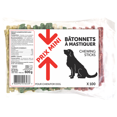 Bâtonnets à mastiquer x100, PRIX MINI, 600g
