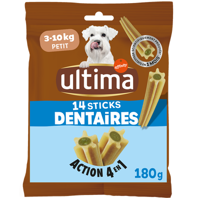 Sticks Dentaires pour Petit Chien 2 semaines ULTIMA, 180g