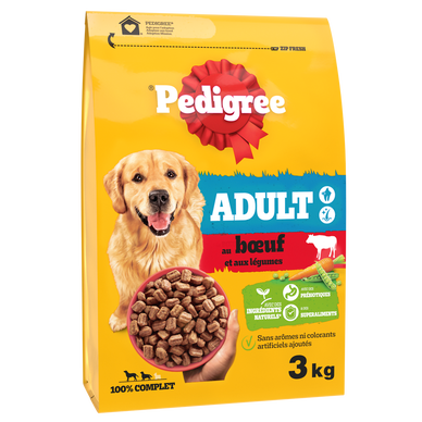 Croquettes moyen et grand chien au boeuf et aux légumes PEDIGREE - 3kg