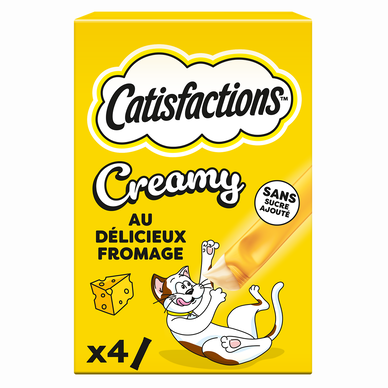 Friandises chat et chatons Creamy snacks au fromage CATISFACTIONS - 4x10g