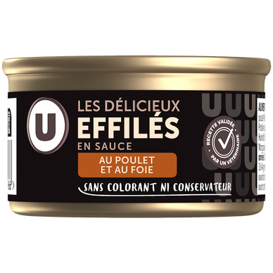 Barquette pour chat Les délicieux effilés sauce poulet et au foie - 85g