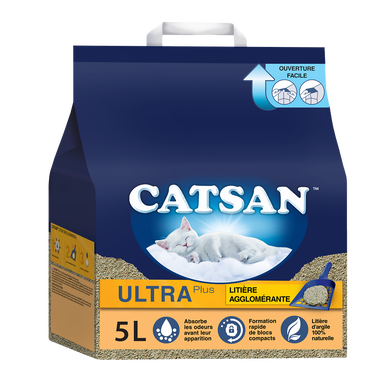 Litière chat minérale agglomérante Plus CATSAN - 5L