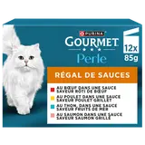 Sachets fraîcheur pour chat PERLE Régal de Sauces GOURMET - 12x85g