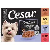 Sachets gelée 4 variétés pr chien senior 8+ x12sachets CESAR 1,2kg