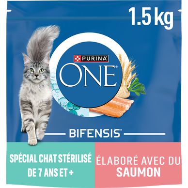 PURINA ONE spécial chat stérilisé 7+élaboré avc saumon 1,5kg