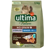 Croquettes pour Chat Sans Céréales Sénior Stérilisé Saumon ULTIMA 1.10kg