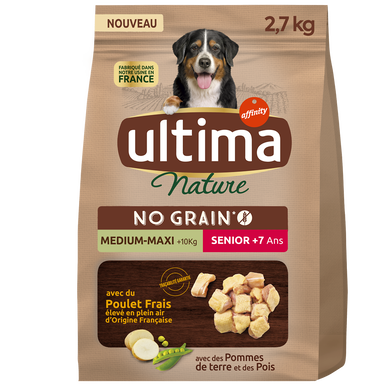 Croquettes pour Chien MedMax No Grain Senior Poulet ULTIMA 2.7kg