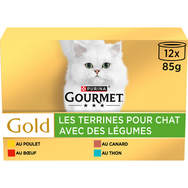 Sachets fraîcheur pour chat GOLD Les Terrines Légumes GOURMET - 12x85g