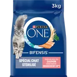 Croquettes pour chat adulte stérilisé Saumon, Blé PURINA ONE - 3kg