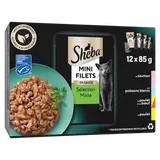 Sachets fraîcheur Mini filets Sélection Mixte en sauce pour chat SHEBA- 12x85g