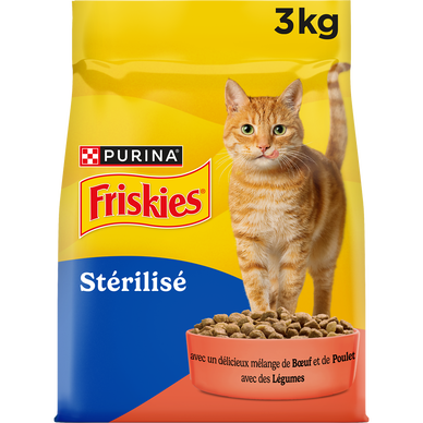 Croquettes pour chat adulte Boeuf et Poulet FRISKIES - 3kg