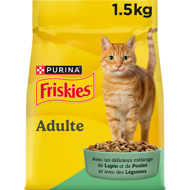 Croquettes pour chat adulte Lapin et Poulet FRISKIES - 1,5kg