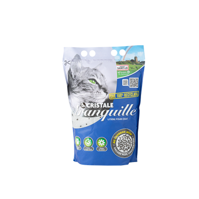 Litière cristal.charbon actif TRANQUILLE sac recyclabe 3,95l