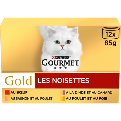 Sachets fraîcheur pour chat GOLD Les Noisettes GOURMET - 12x85g