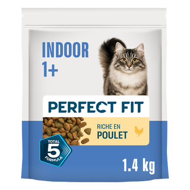 Croquettes chat stérilisé d'intérieur 1+ riche en poulet frais PERFECTFIT - 1,4kg