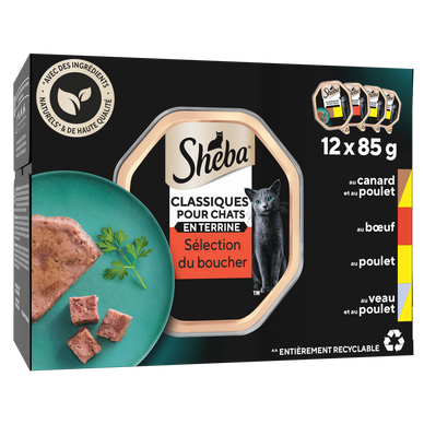 Barquettes pour chat Sélection du boucher en terrine SHEBA - 12x85g