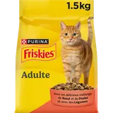 Croquettes pour chat adulte Boeuf et Poulet FRISKIES - 1,5kg