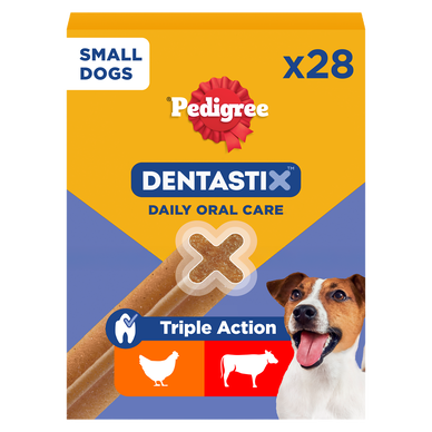 Bâtonnets hygiène dentaire petit chien et chiot + de 4 mois DentastixPEDIGREE x28 - 440g