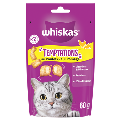 Friandises chat au poulet fromage Temptations WHISKAS - 60g
