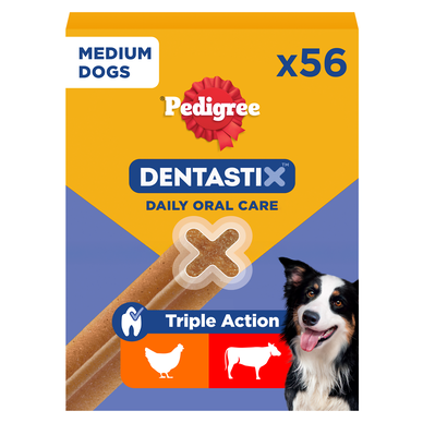 Bâtonnets à macher hygiène dentaire moyen chien Dentastix PEDIGREE x56- 1440g