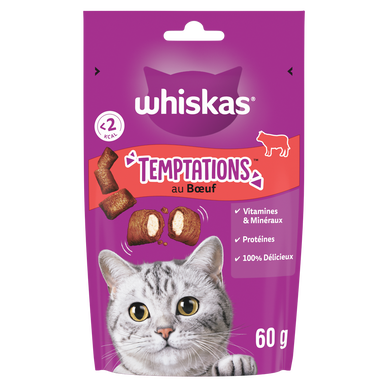 Friandises chat au boeuf Temptations WHISKAS - 60g