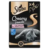 Friandises chat Creamy snacks au saumon SHEBA - 4x12g
