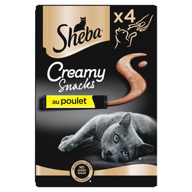 Friandises chat Creamy snacks au poulet SHEBA - 4x12g