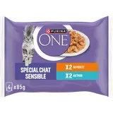 Sachets fraîcheur pour chat sensible adulte au poulet et thon PURINA ONE, 4x85g