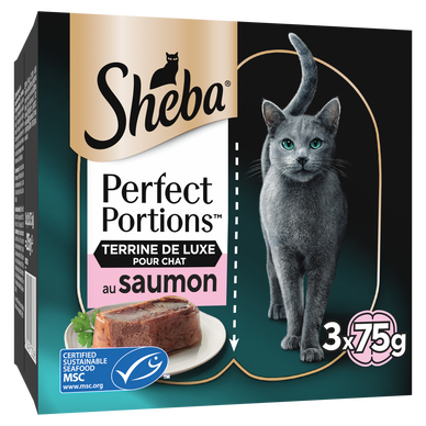 Barquettes chat Perfect Portions au saumon en terrine SHEBA - 6x37,5g