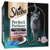 Barquettes chat Perfect Portions au saumon en terrine SHEBA - 6x37,5g