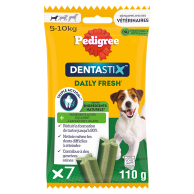 Bâtonnets à macher hygiène dentaire petit chien Dentastix Fresh PEDIGREE x7 - 110g