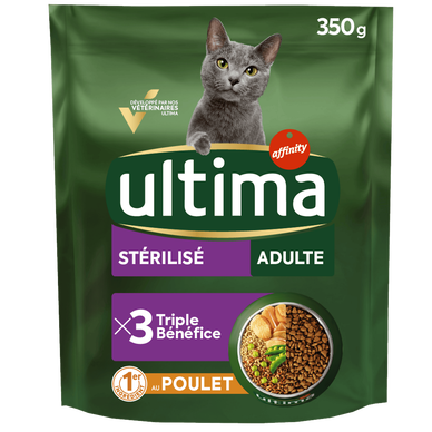 Croquettes Chat Stérilisé Adulte Poulet ULTIMA - 350g