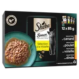 Sachets fraîcheur chat adulte SHEBA Sauce Collection Sélection à la volaille 4 variétés - 12x85g