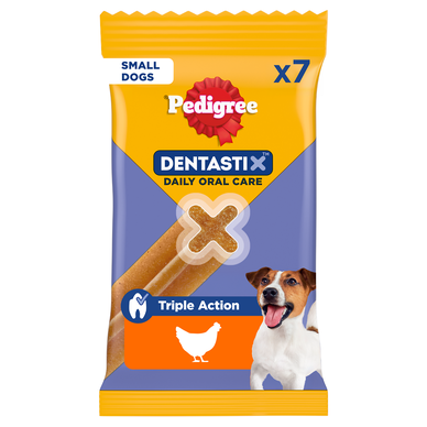 Bâtonnets hygiène dentaire petit chien et chiot + de 4 mois DentastixPEDIGREE x7 - 110g