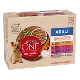 Pâtée pour petit chien (1-10kg) boeuf poulet agneau PURINA ONE portion10x85g