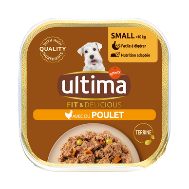 Terrine au poulet pour petit Chien ULTIMA 150g