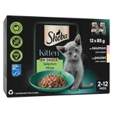Sachets fraicheur chaton Sélection mixte en sauce 2 variétés SHEBA - 12x85g