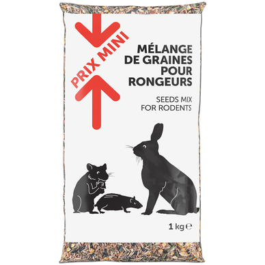 Mélange de granulés et graines pour rongeurs PRIX MINI - sac 1kg