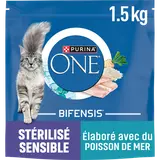 Croquettes pour chat stérilisé ou sensible aux Poissons de Mer PURINAONE - 1,5kg