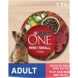 Croquettes pour petit chien adulte Mini Boeuf PURINA ONE - 1,5kg