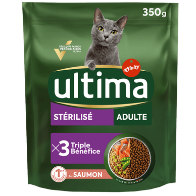 Croquettes Chat Stérilisé Adulte Saumon ULTIMA - 350g