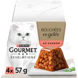 Bouchées en Gelée pour chat au saumon GOURMET révélation 4x57g
