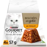Bouchées en Gelée pour chat au poulet GOURMET révélation 4x57g