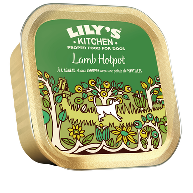 Pâtée pour chiens Lamb Hotpot à l'agneau et aux légumes avec une pointe de myrtilles LILY'S KITCHEN 150g