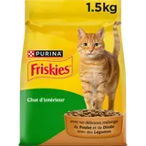 Croquettes pour chat d'intérieur Poulet Légumes FRISKIES 1,5kg
