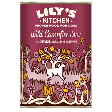 Pâtée pour chiens Wild Campfire Stew au Chevreuil au Faisan au saumonLILY'S kITCHEN - boîte 400g