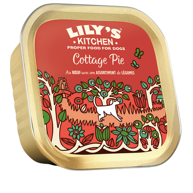Pâtée pour chiens  Cottage Pie Boeuf assortiment de légumes LILY'S KITCHEN - barquette 150g