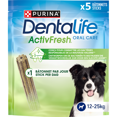 Friandises pour chien moyen ACTIVFRESH DENTALIFE - 5 sticks bucco-dentaire