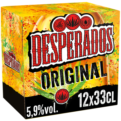 Bière arômatisée à la tequila DESPERADOS, 5,9°, 12x33cl